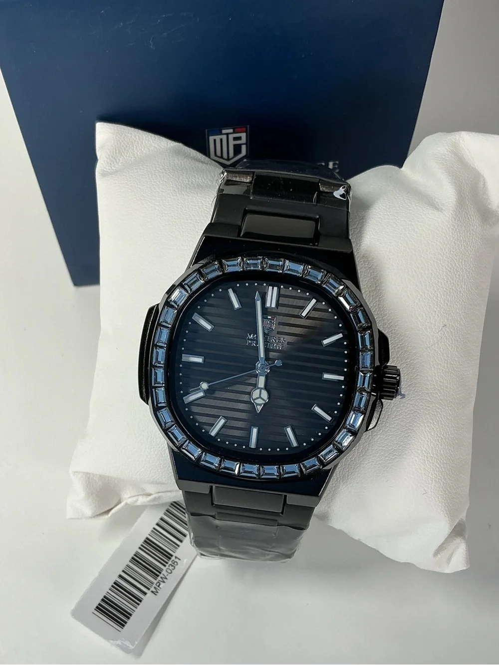Invicta Men’s Black Watch with Crystal Bezel Accents - MPW-0361